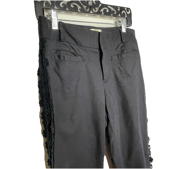 Anthropologie Elevenses Womens 6 Black Tuxedo Ankle length Pant career Cocktail - Picture 7 of 13